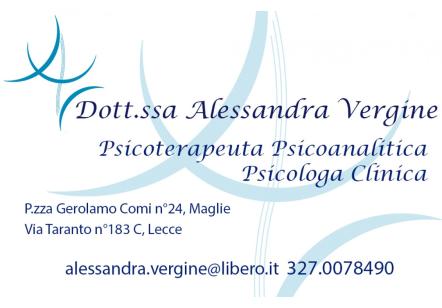 Lecce, Dr.ssa Alessandra Vergine, Psicoterapeuta Psicoanalitica